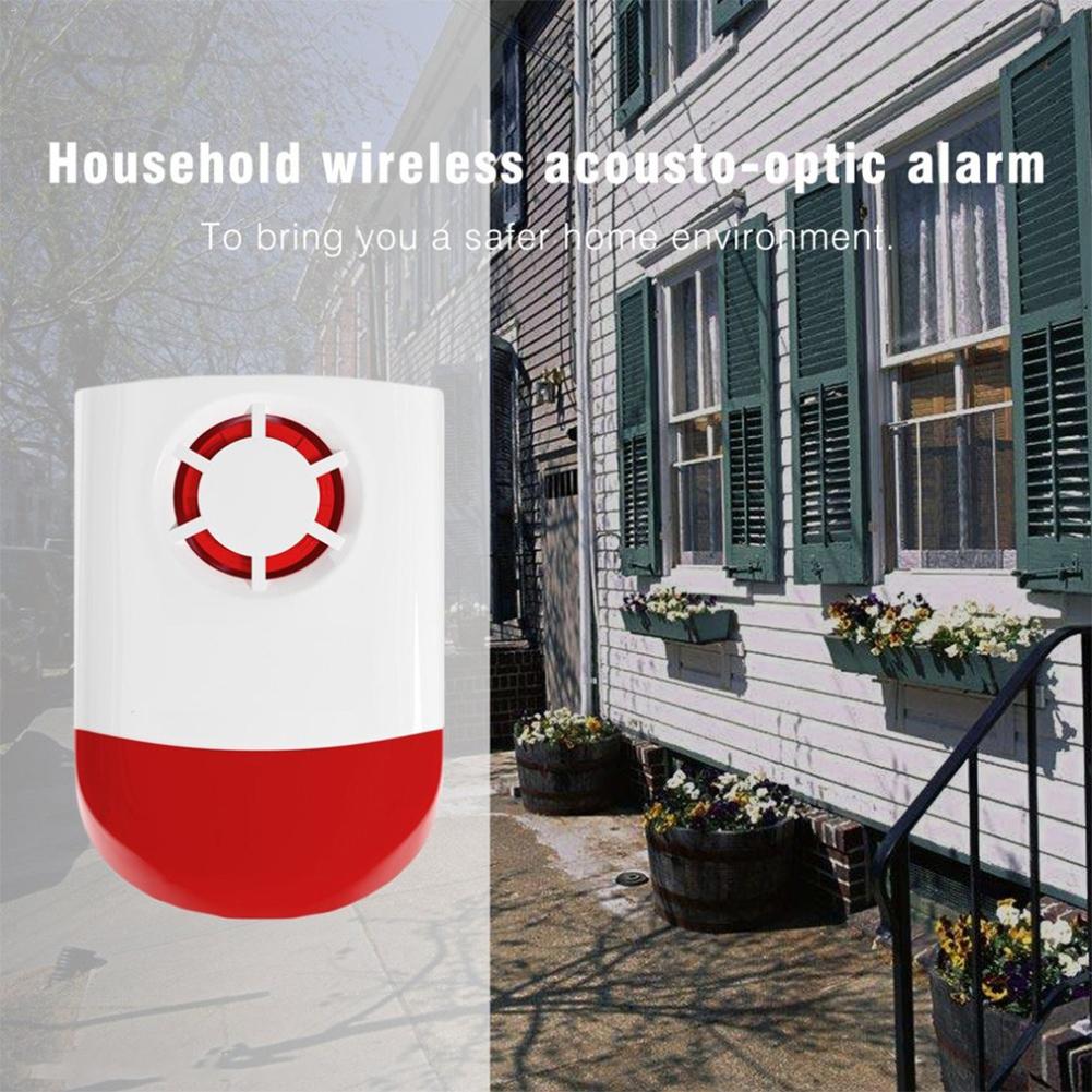 120dB Indoor Outdoor Wireless Flashing Siren Strobe Light Siren Home Alarm Security System For Offices Family Homes Etc