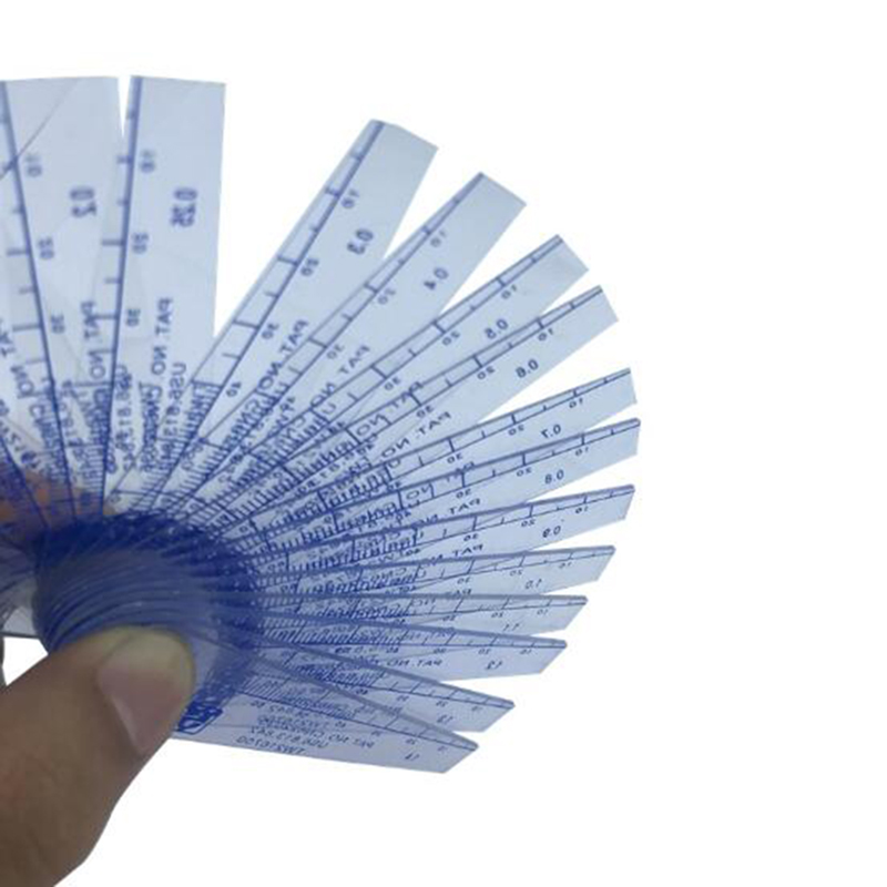 0.05-1.5mm 18pcs Taiwan plastic Feeler Gauges Metric Thickness Gap Metric Filler Feeler Gauge Plastic Measuring Tools