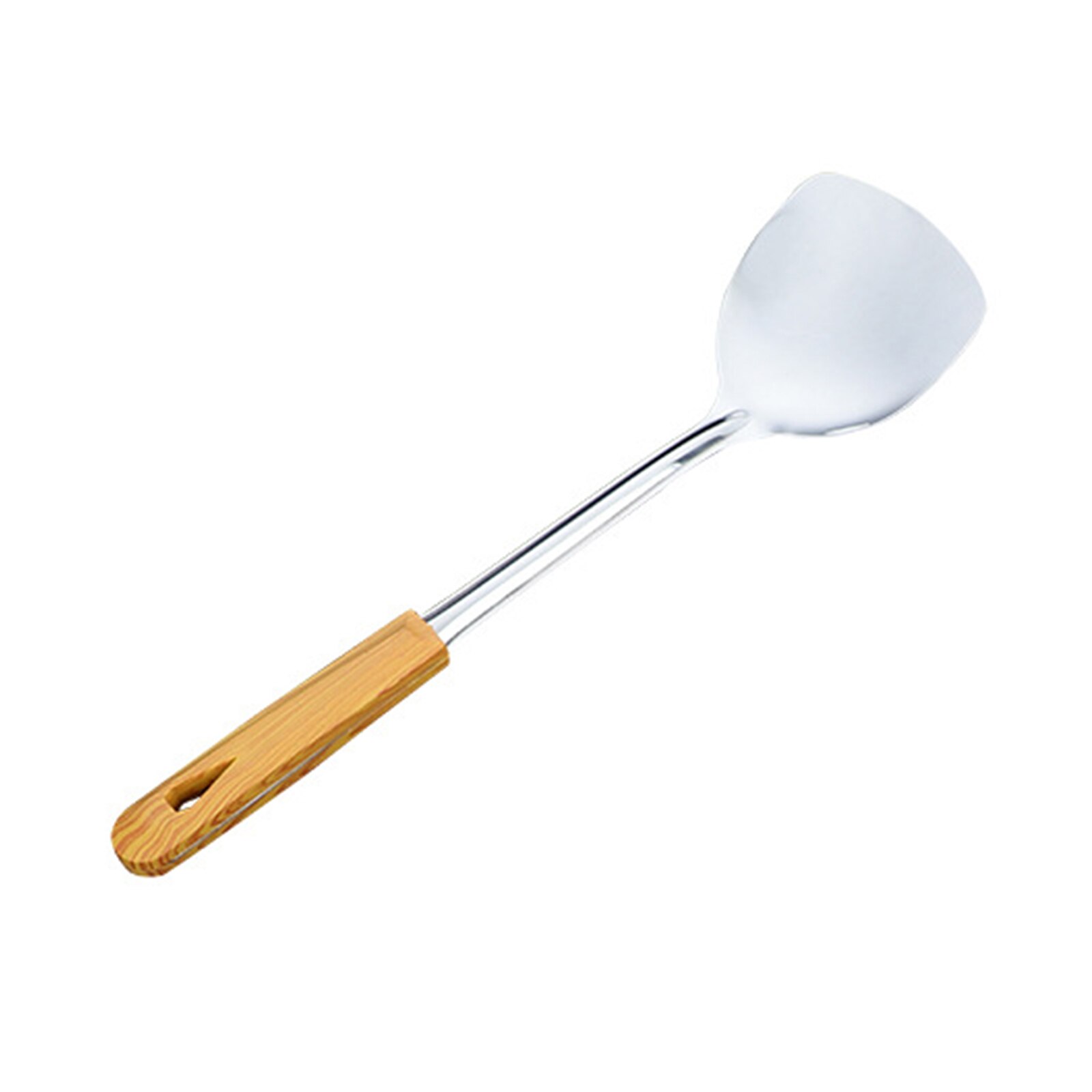 Stainless Steel Slotted Spatula Kitchen Cooking Spatula with Wooden Handle: B