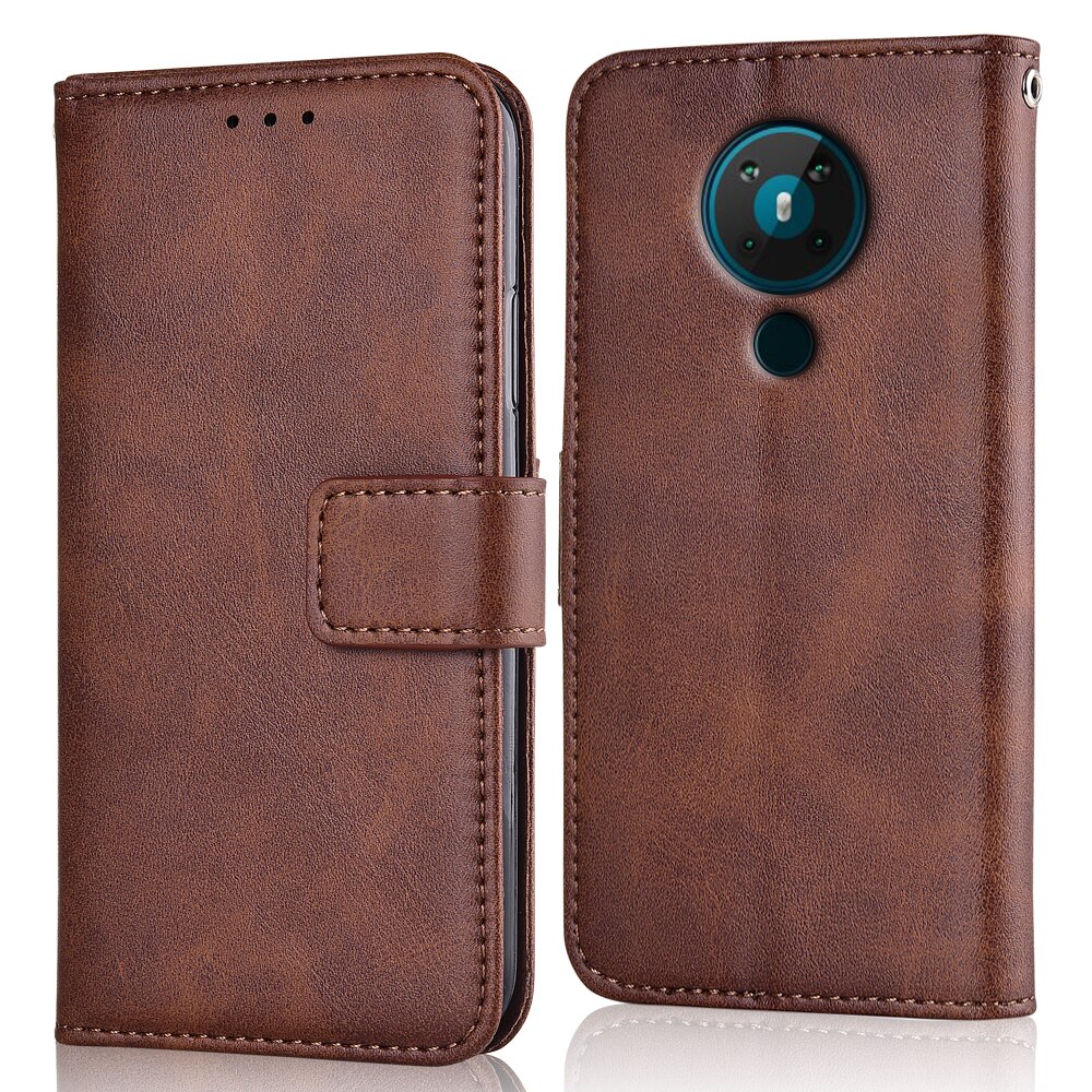 Wallet Case Op Nokia 5.3 Cover Ingericht Case Op Nokia 5.3 Cover Telefoon Tas Voor Nokia 5.3 Gewoon Boek Cover: niu-Brown