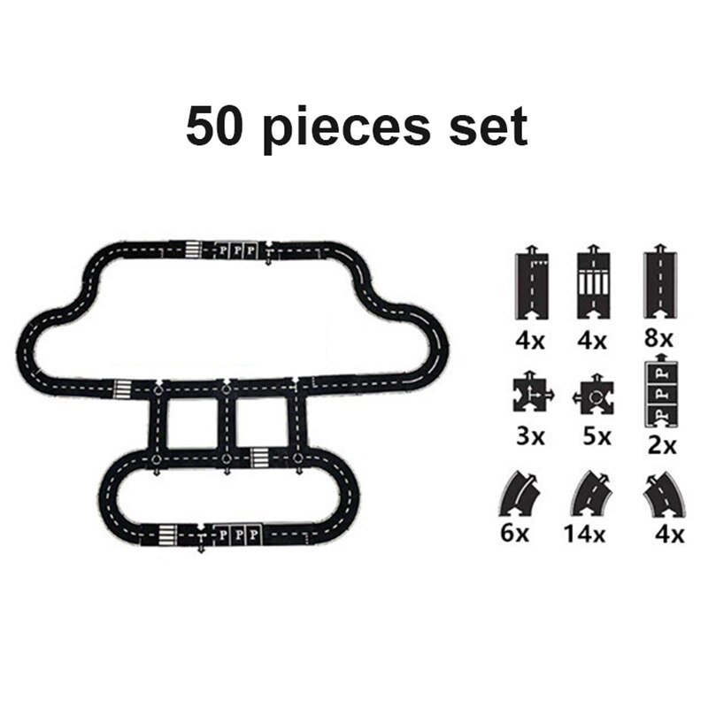 DIY PVC Puzzles Track Play Set Road Car Track Baby Puzzle Game Mat Floor Carpet Educational Learning Toys Nordic Kids Room Decor: 50 pcs set