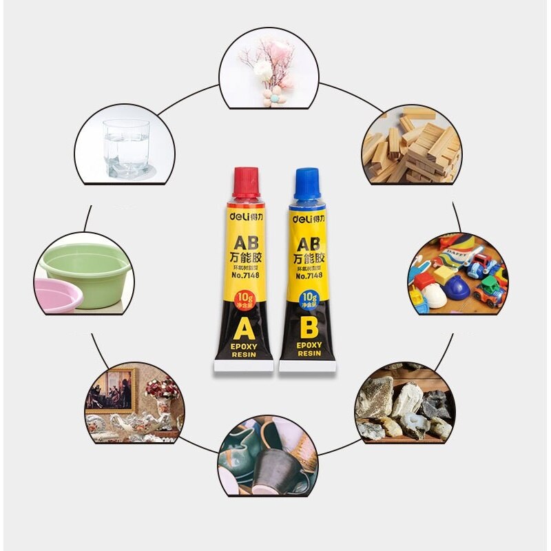 Pegamento de resina epoxi A + B, contacto líquido adhesivo para vidrio, Metal, cerámica, plástico, madera, juguete DIY, papelería de piedra, oficina, escuela F703