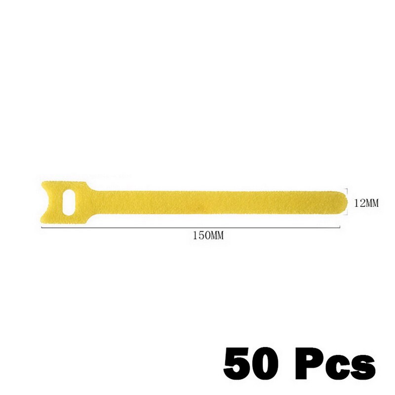50Pcs Reusable Black Cable Cord Nylon Strap Ties Tidy Organiser Tool Hook And Loop Cable Ties Multiple Colour: yellow