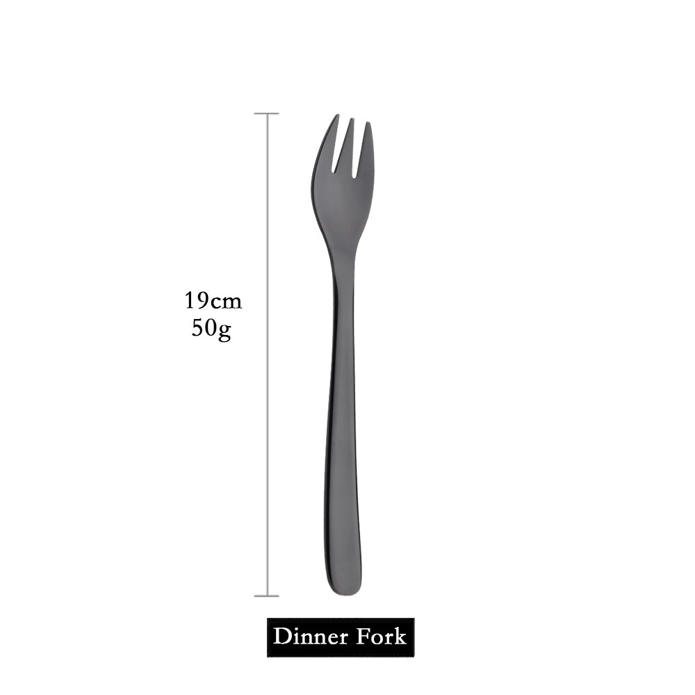 Zwarte Bestek Set 18/10 Rvs Servies Set Mes Vork Lepel Zilverwerk Servies Set Keuken Bestek: 1Pc Dinner Fork
