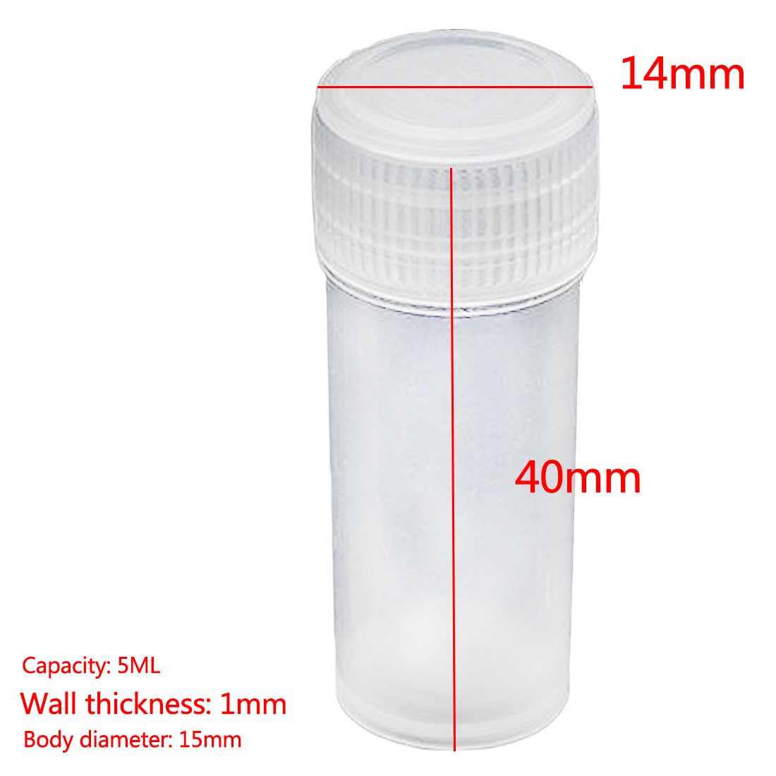 Storage Containers White 20PCS 5ml Plastic Sample Bottle Small Bottle Test Tube Mini Bottles Sample Container