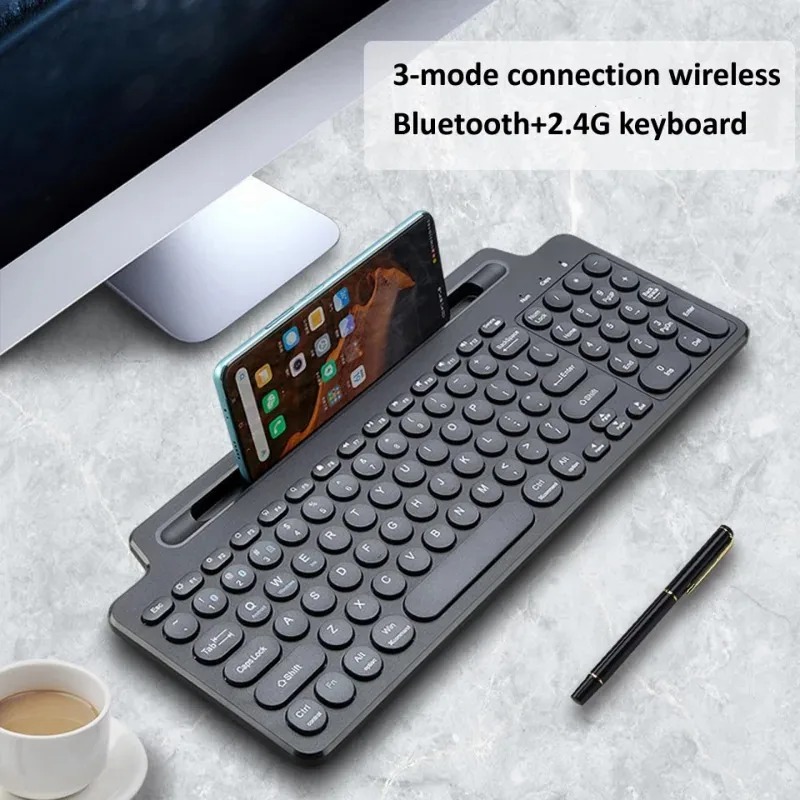 Teclado bluetooth 2.4g teclado sem fio com touchpad slot para cartão teclado para portátil tablet android ios ipad teclado de jogos