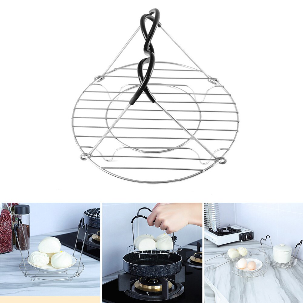 Kitchen Steamer Rack with Silicone Handles Heat-resistant High-efficient Practical Portable Trivet Cookware Kitchen Accessories