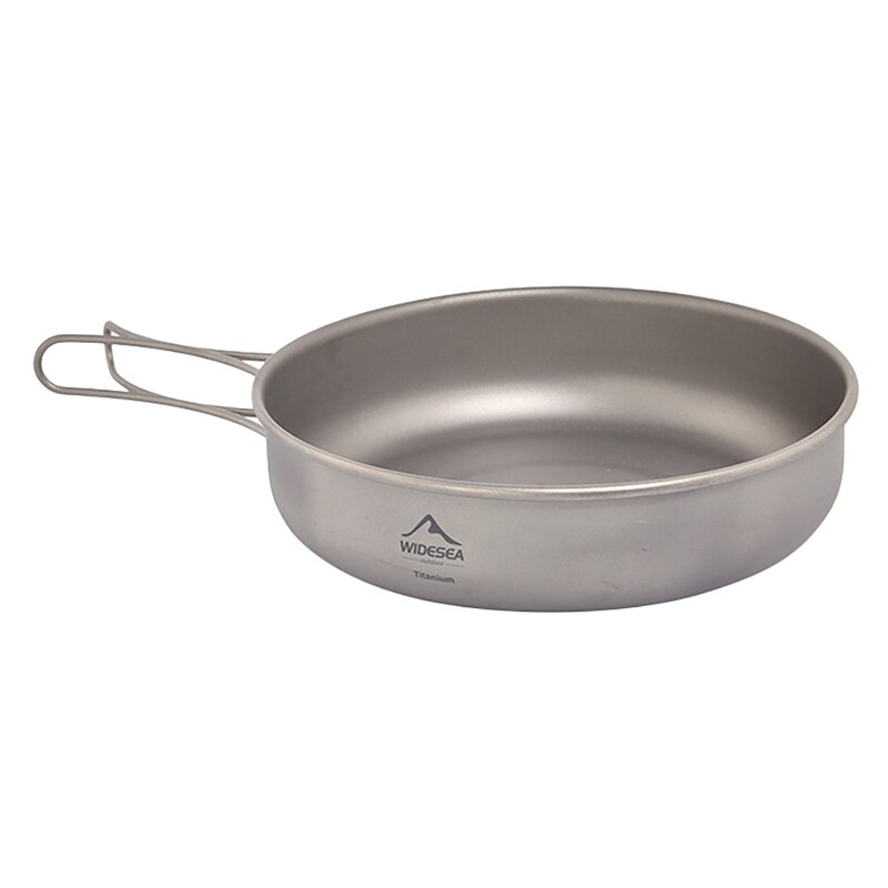 Padella in titanio WIDESEA con manico pieghevole padella da campeggio per campeggio tutto'aperto cottura escursionismo pentole portatili: grigio
