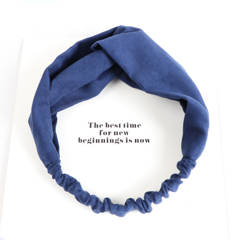prinses haar accessoires Vrouwen Twist Hoofdband Haarband Tulband Elastische Hoofdband Bandage Haarband Gekruist Hoofdband: Blue