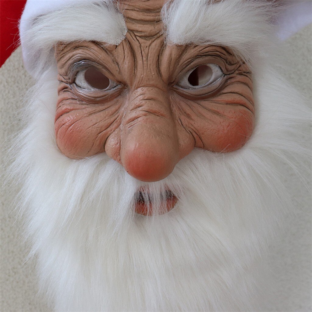 Santa Claus Mask Latex Soft Full Face Mask Christmas Cosplay Party Costume Santa Claus Plays Props Santa Mask Headgear