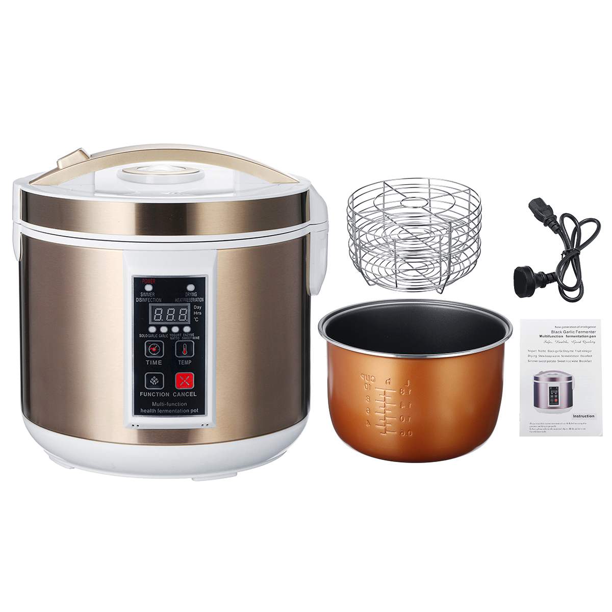 Fermentador automático de ajo negro, máquina de fermentación inteligente de 6L y 220V, fabricante de Yogurt, Control inteligente, cocina artesanal: 5L 110V