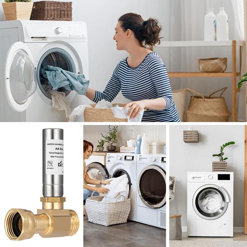 Stainless Steel Water Hammer Arrestor Washing Machine Water Hammer Arrester Thread Noise Reduction Arrester for Laundry Room