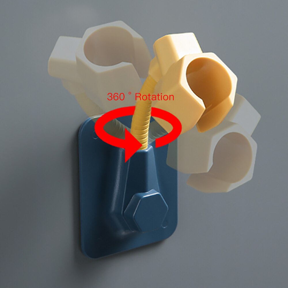 Adjustable Waterproof Shower Head Holder Adhesive Stick Wall Mounted Bath Holder Shower Head Sprinkler Base