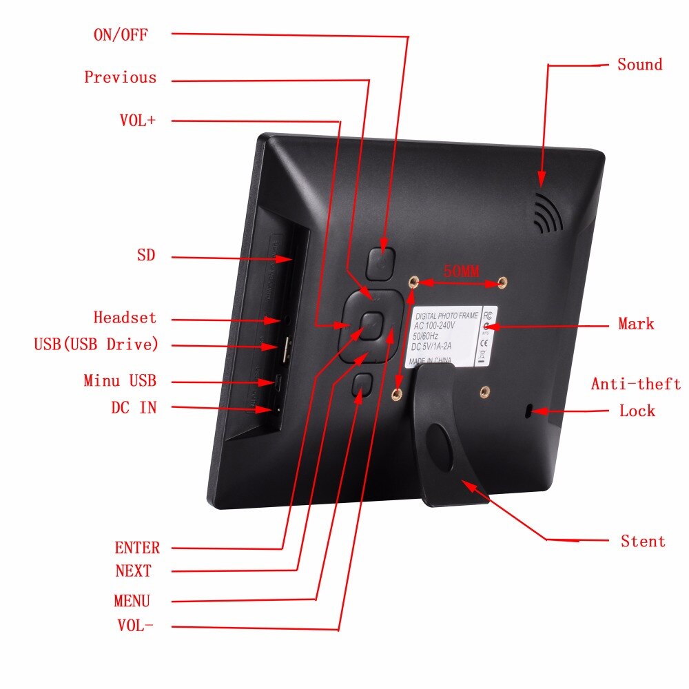 8 zoll Bewegung Sensor körper Sensor hohe auflögesungen verhältnis 4X3 bild Spieler Video-Spieler digitalen bilderrahmen 8 zoll schleife wiedergabe