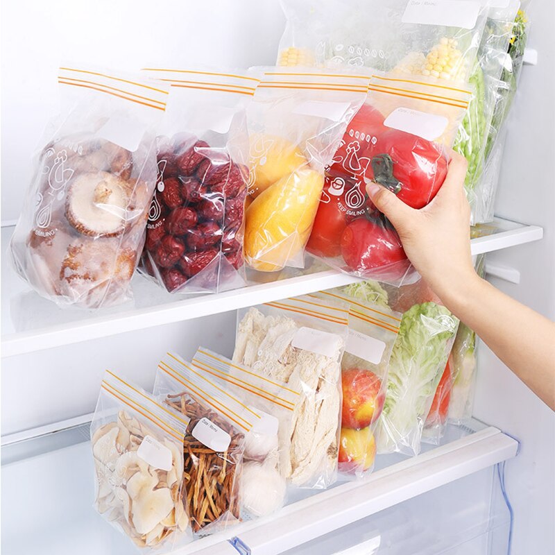 Self-Sealing General Food Bag With Box Transparent Food Preservation Bag Removable Fruit And Vegetable Snack Food Storage Bag