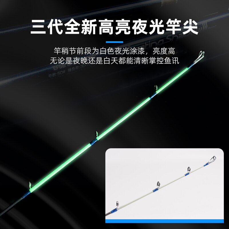 2022 ECOODA EFSB III Offshore Boat Fishing Rod 1.6m/1.8m/2.1m/2.4m/2.7m Bottom Rod Spinning Casting Rod 40-120# Luminous Tip