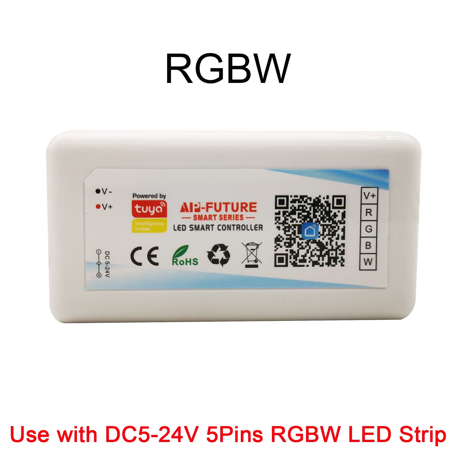 Controlador LED inalámbrico con Wifi, controlador compatible con aplicación iOs y Android, Alexa, Control por voz de Google, para DIM CCT, RGB, RGBW, RGBCCT: RGBW