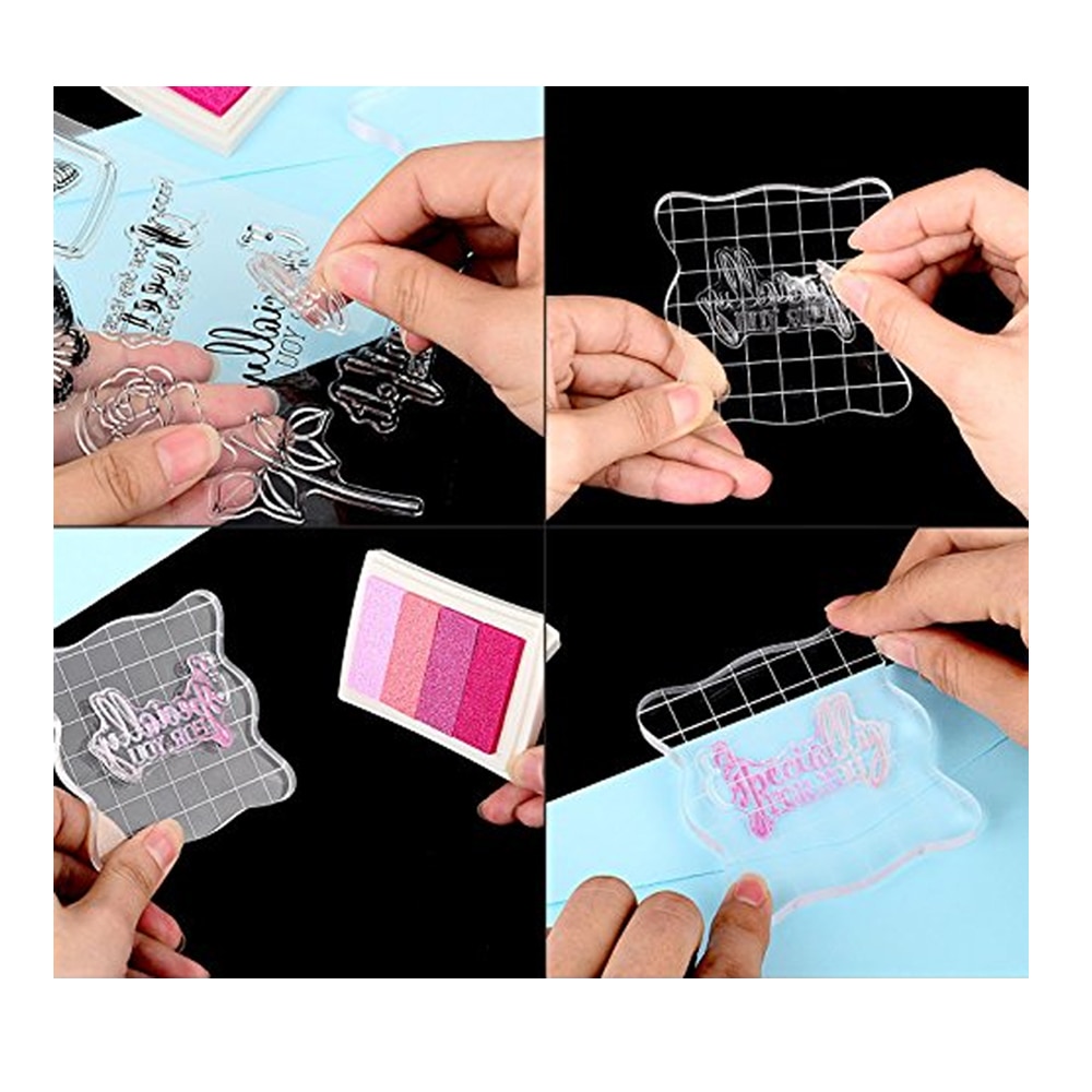 Clear Acrylic Block Stamp Blocks Stamping Scrapbooking Craft Tool 5x5cm