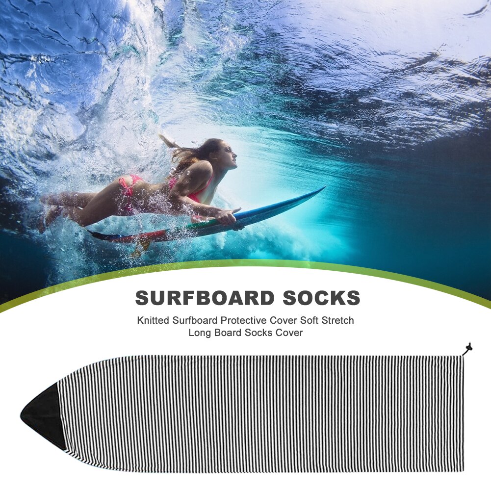 Housse de protection pour planche de surf en flanelle tricotée, souple et extensible, longue planche, chaussettes, accessoires de surf tricotés