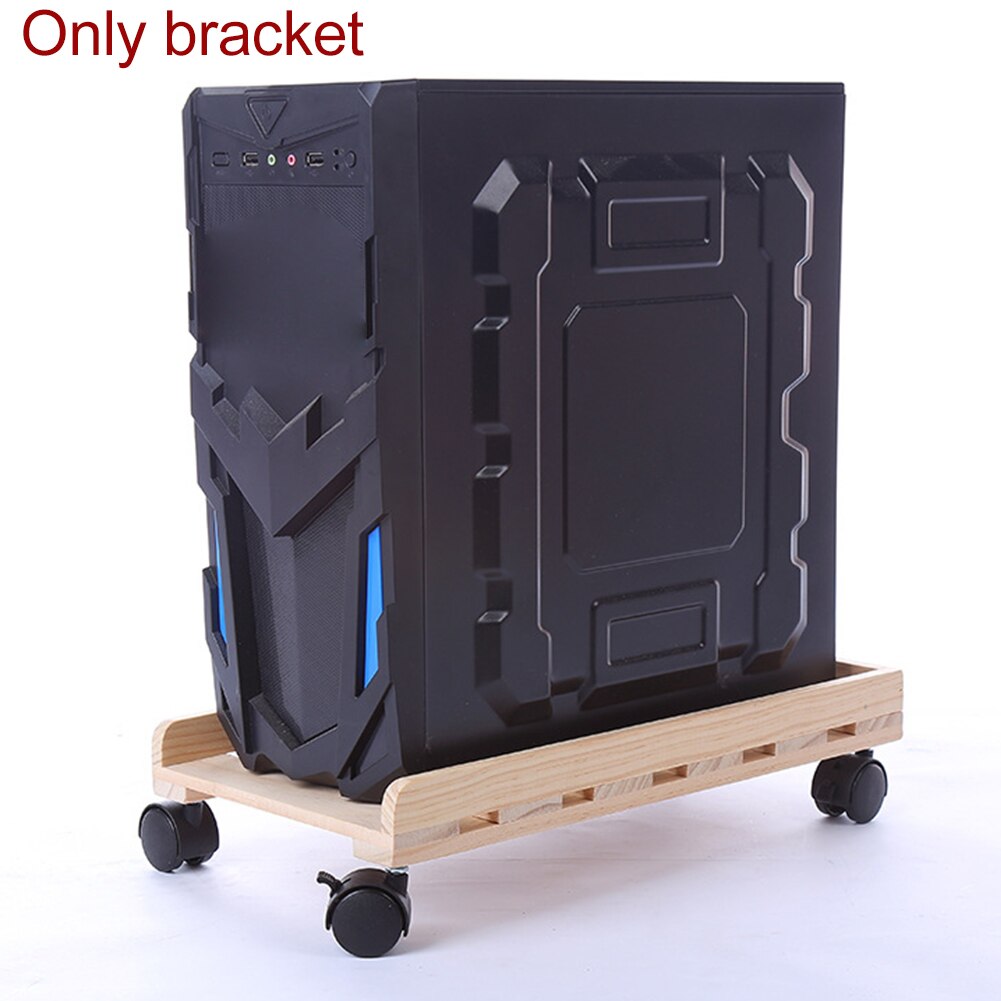 CPU Stand Tower Moving Heat Dissipation Wooden Rolling Wheels Caster Computer PC #734