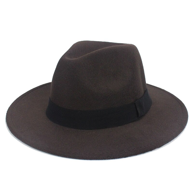 Musta jazz fedoras naisille vintage leveä lieri fedora hattu floppy cloche miehet gangsteri hattu chapeu rento kiinteä vaaleanpunainen punainen luut: H