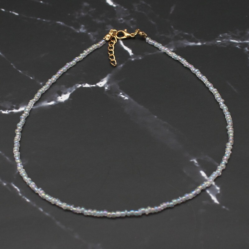 Bohemia Handmade Rainbow koraliki proste Choker naszyjnik moda damska dziki słodki kolorowy kołnierz biżuteria prezent: 24
