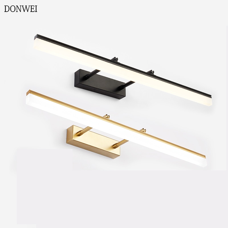 Moderne led spiegel wandlamp badkamer toilet wandlamp 40cm 50cm zwart zilver goud wandlamp kaptafellamp make-up spiegellamp