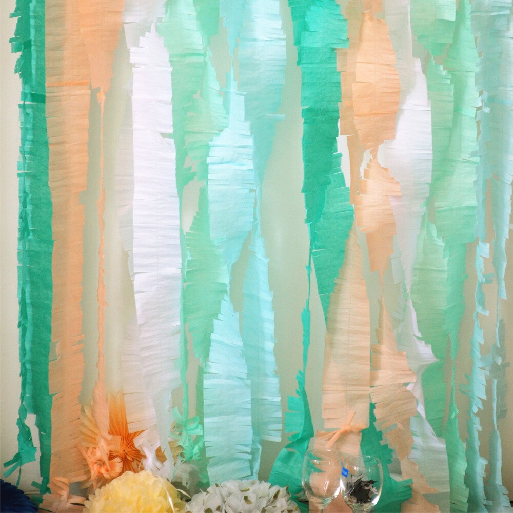 3M Fringed Party Streamers Tissue Paper Garland DIY Fringe Curtain Banners Photo Backdrop Wedding Birthday Shower Decoration