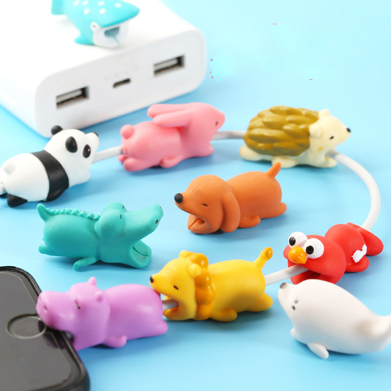 Nowy kabel akcesoriów kabel ukąszenia zwierząt Cartoon USB ładowarka kabel do transmisji danych Protector dla iphone 8 7 6 ochrona kabla USB