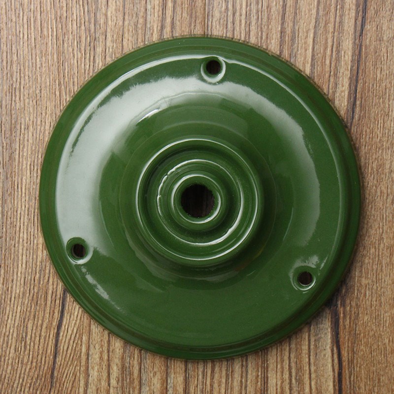Veggfeste 105mm keramisk lampefot retro vintage takkrok krokholder tallerken 100mm lysekrone pendellampe lampeholder: Grønn