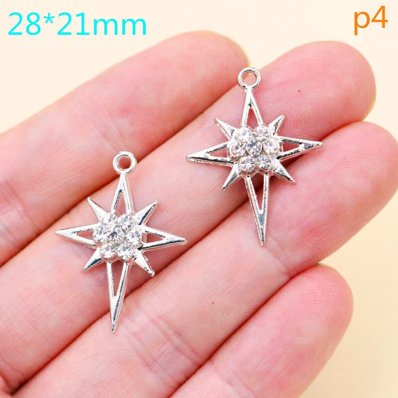 5Pcs Multi-Stijl Handgemaakte Strass Zon & Star Hanger Ketting Armband Accessoires Diy Charmes Sieraden Ambachten Maken: p4