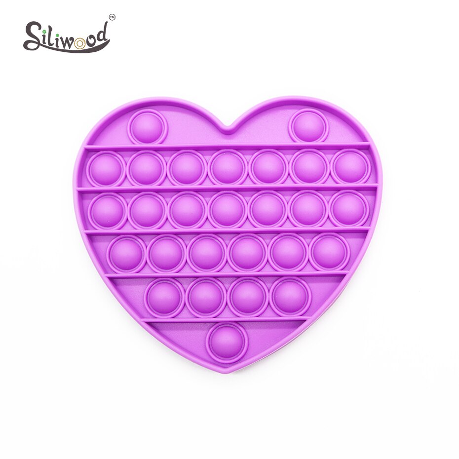 1Pc Push Bubble Fidget Zintuiglijke Speelgoed Autisme Speciale Behoeften Stress Reliever Helpt Stress En Verhogen Focus Zachte Squeeze speelgoed: Heart Purple