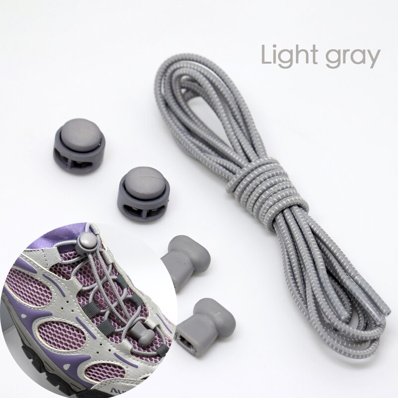 1 para sportowe elastyczne sznurowadła buty bez sznurówek sznurowadła dla dzieci dla dorosłych leniwe sznurowadła akcesoria do obuwia lacety elastique chaussure: Light gray