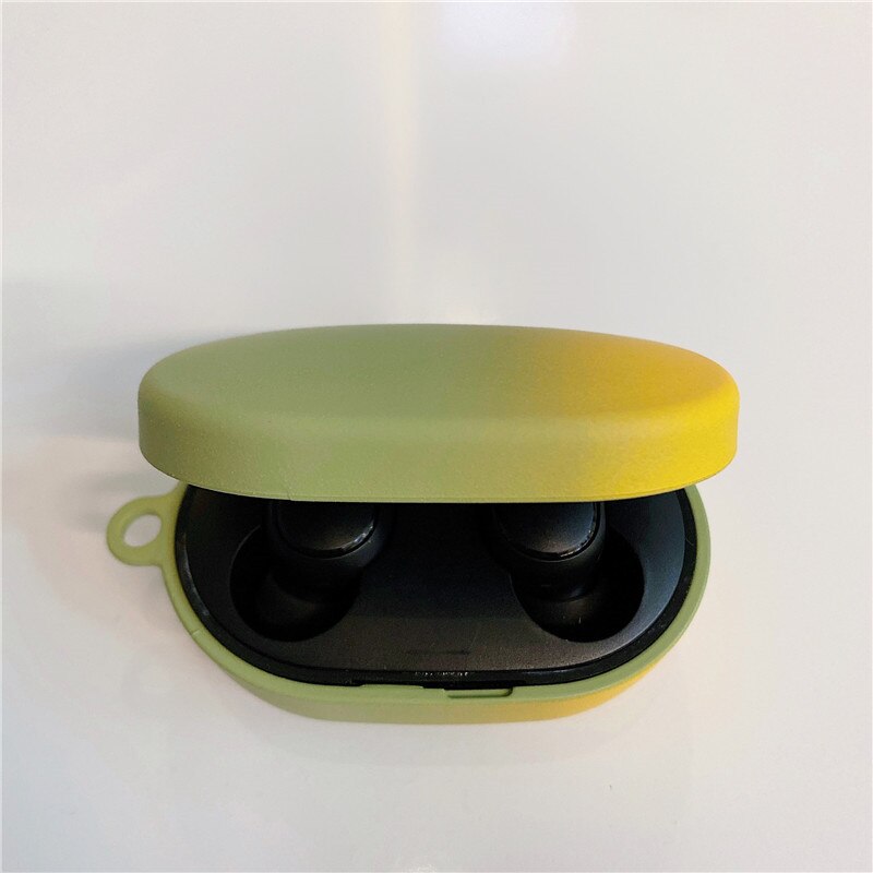 Kjoew siliconen oordopjes xiaomi redmi airdots s beschermhoes draadloze bluetooth-headsethoes voor airdots s hoesje: Groen geel