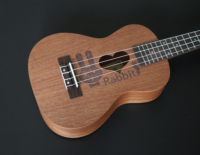 Mini guitare hawaïenne de 23 pouces, 4 cordes, 6 sortes de motifs de dessins animés, pour enfants: Rabbit heart
