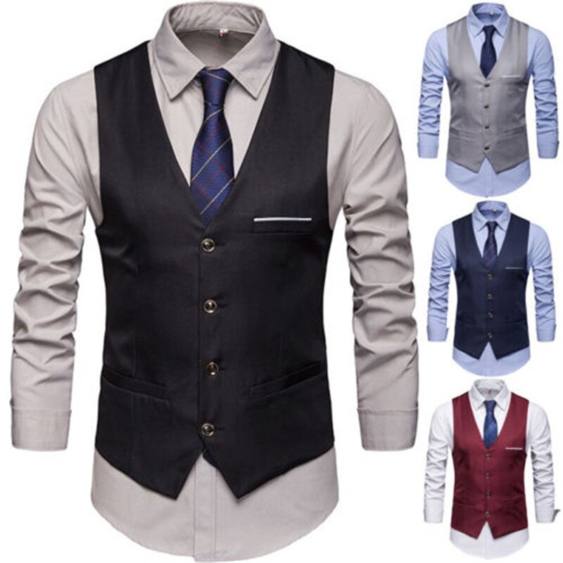 Vester til menn slank passe herre kjole Vest herre vester fritidssport baseball ermeløse formell virksomhet jakker Vest homme