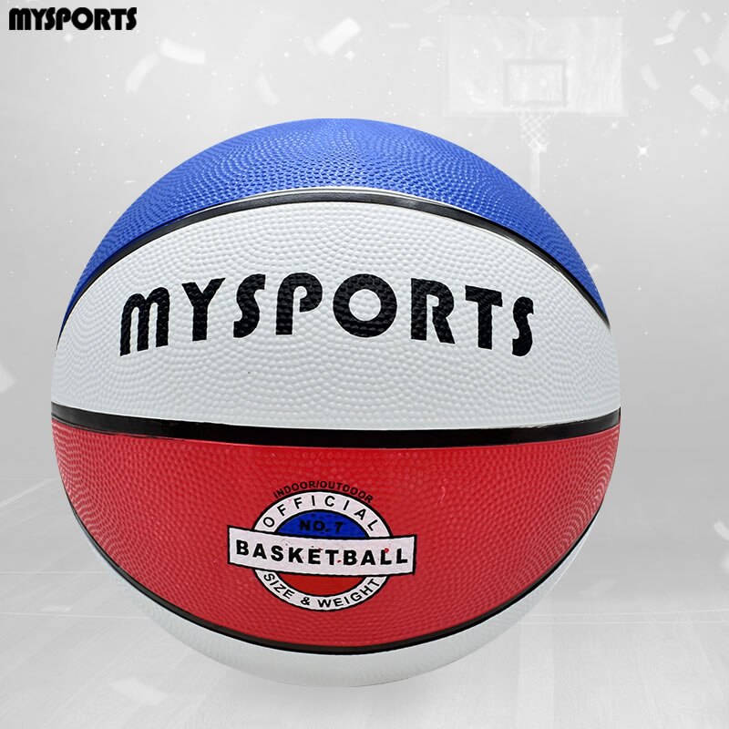 Basketball outdoor No. 7 standard blue ball adult children Primary School students rubber ball cement floor street ball: Style 1