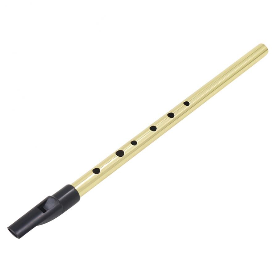 Golden Color Irish Whistle Flute D Key 6 Hole Clarinet Flute Tin Penny Whistle Nickel Plated Brass Musical Instrument