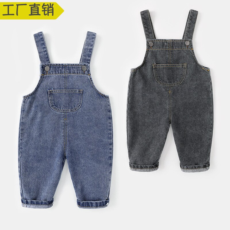 Baby Denim Overalls En Najaar Baby Mode Broek Jongens Leuke Broek Lente Koreaanse Versie Van De Kinderkleding