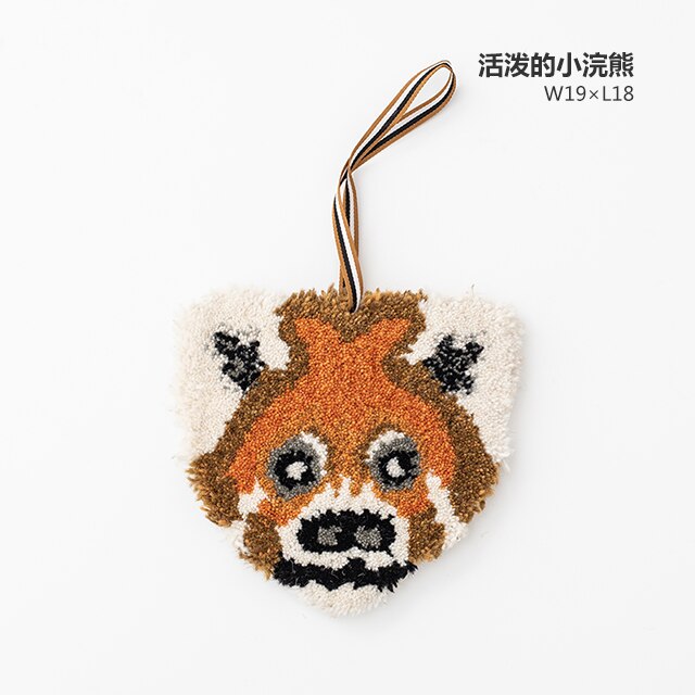 Léopard inde animal modélisation petit pot de laine caboteur caboteur coussin d'isolation à la main décoration de la maison pendentif: raccoon