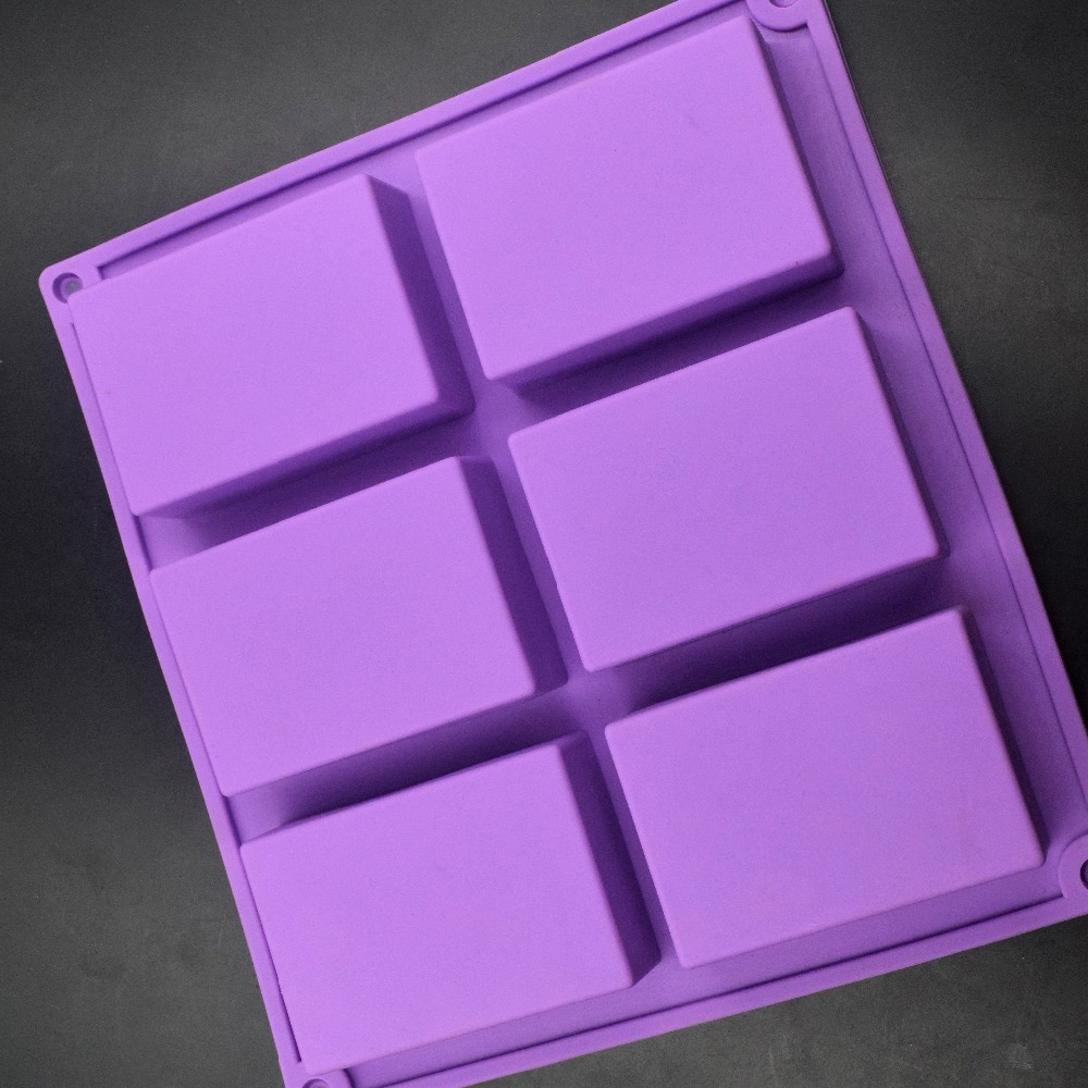 6 Cavity Rectangle silicone soap mold Bar Bake Mold Silicone Mould Tray Homemade Food Craft Craft soap making