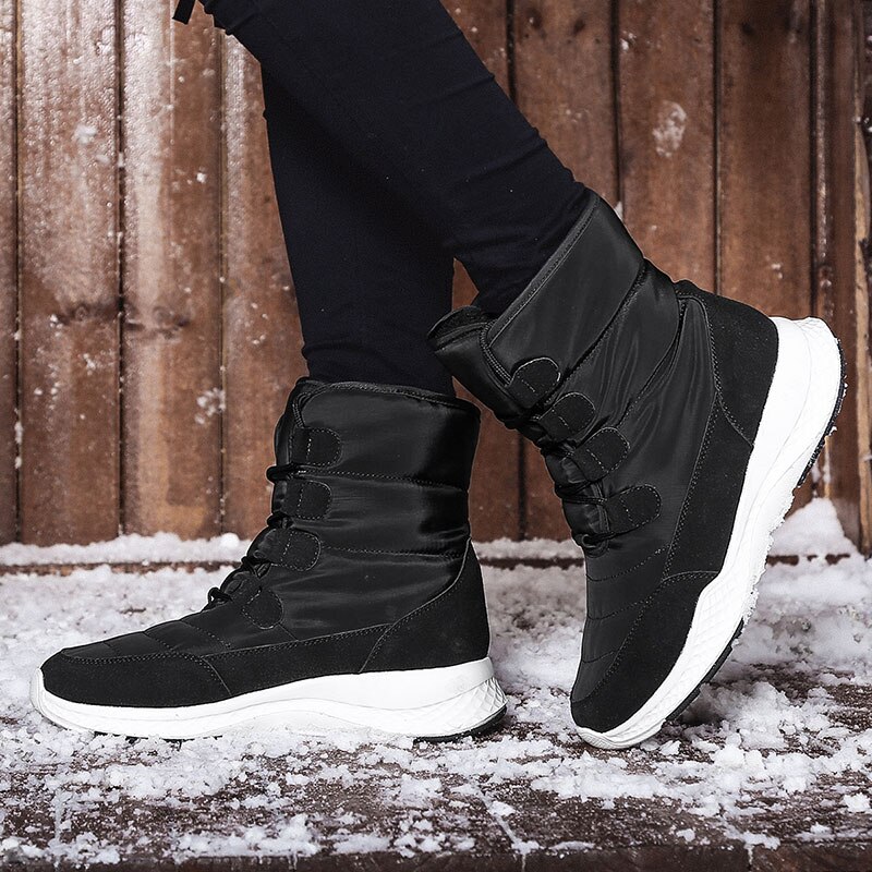 Botas de invierno a prueba de agua para Mujer, Botas de nieve para Mujer, Botas largas de invierno, con tacones de piel gruesa, Botas de Mujer