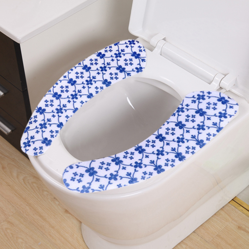 12 Models Printed Cartoon Cut-and-paste Toilet Seat Pad With Repeatable Washable Bathroom Toilet Seat: A