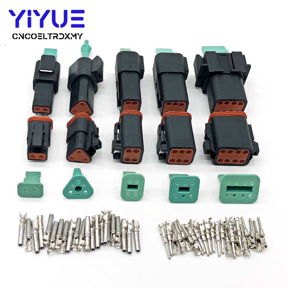 Deutsch DT Serie Zwarte Connector Waterdichte Elektrische Plug DT06/DT04 2/3/4/6/8 pin Motor/Versnellingsbak Voor Auto Bus Motor Truck