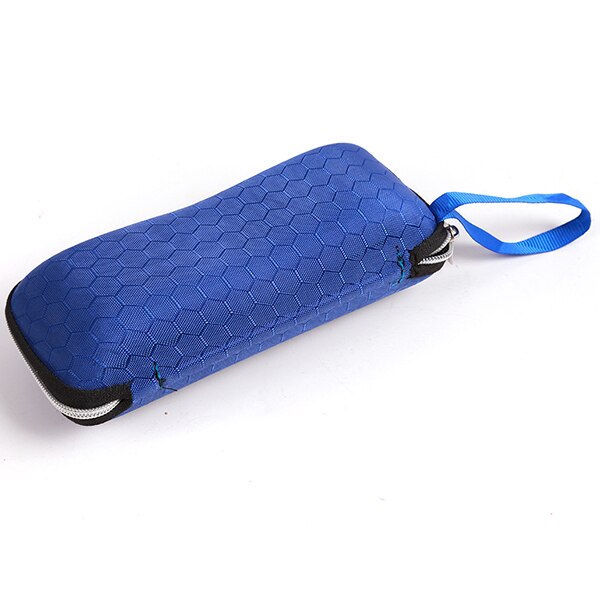 Étui à lunettes housse de lunettes de soleil pour femmes boîte à lunettes avec lanière fermeture éclair étuis à lunettes pour hommes: Bleu