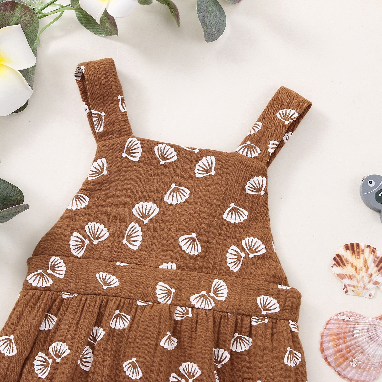 2022 0-18m verão bebê macacão bonito escudo impressão sem mangas sem costas ajustável cinta infantil menino menina playsuit algodão linho topo