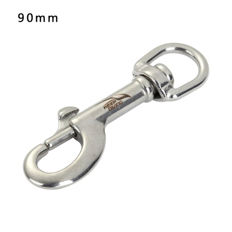 316 Stainless Steel Bolt Snap Hook Clip Diving single Hook 75/90/100mm BCD Tool & double hook 90/100/115mm Diving Pool Equipment: single white 90mm