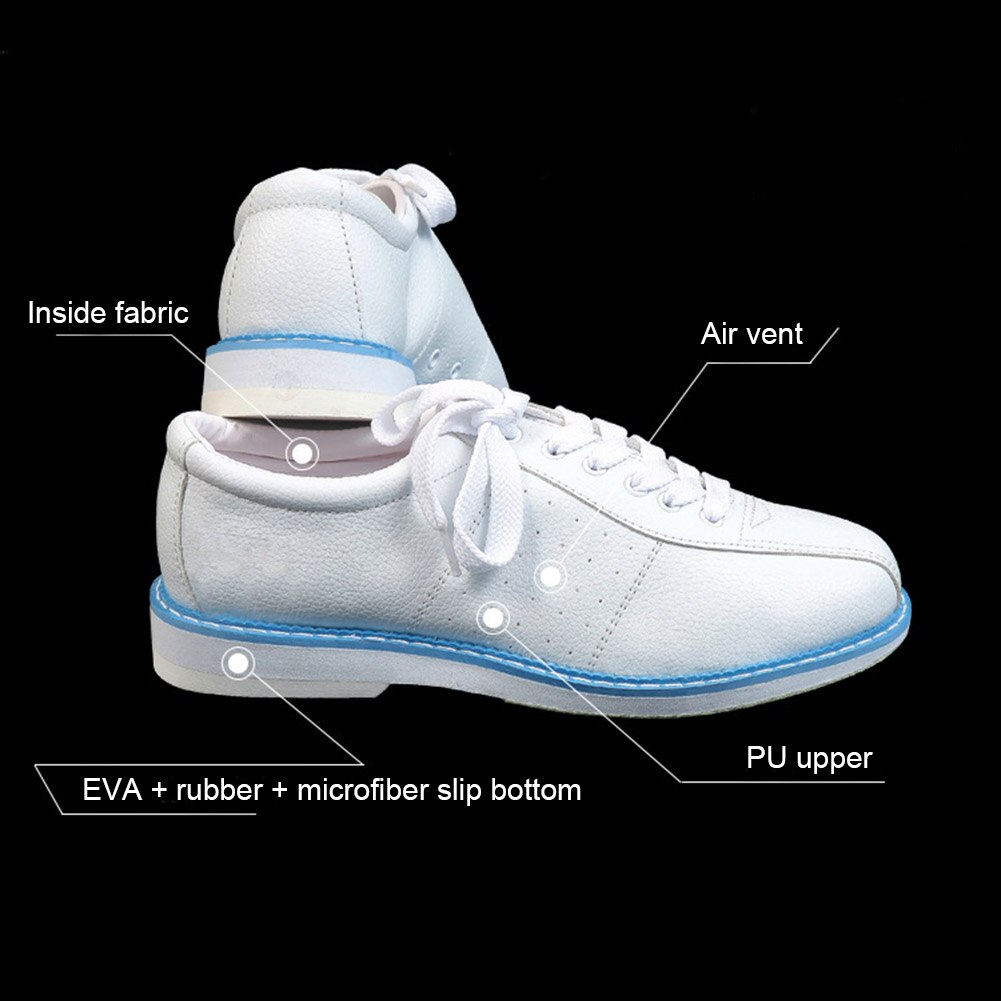 Nouvellement blanc Bowling chaussures pour hommes femmes unisexe sport débutant Bowling chaussures baskets B2Cshop