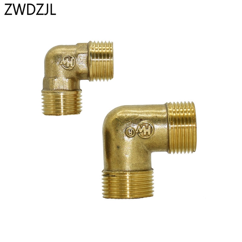 Brass 1/2" 3/4" elbow connection copper metal threaded water pipe connector knee elbow 90 degrees hose repair adapter 1pcs