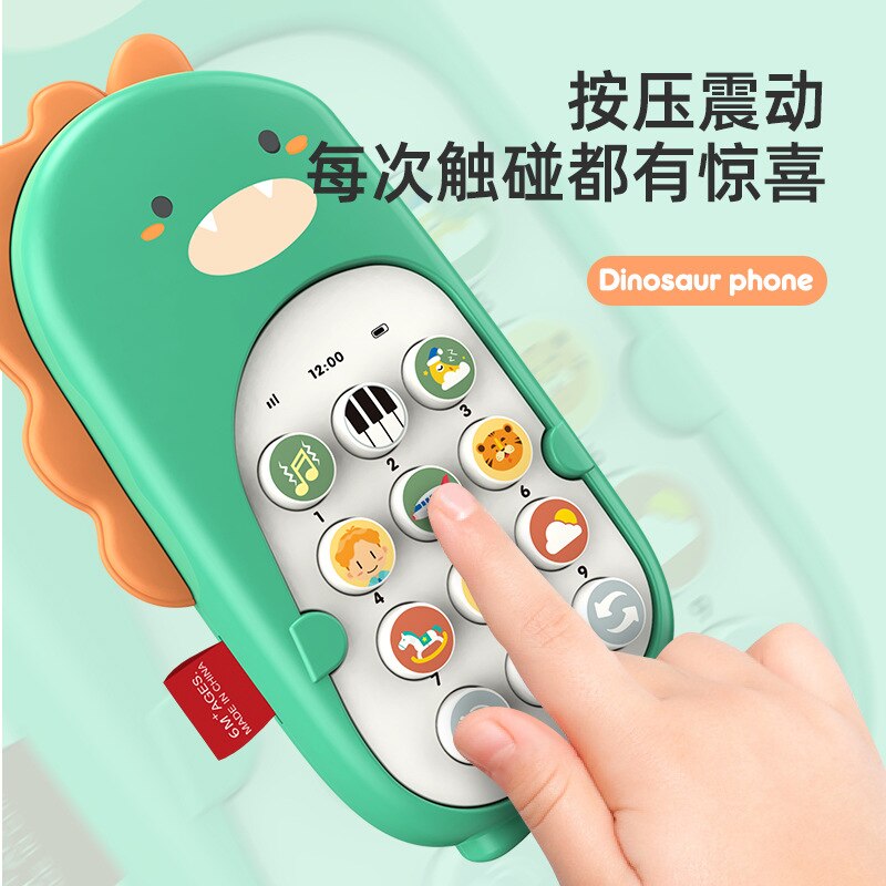 Infant Educational Bilingual May Bite with Vibration Ground Night Market Baby Children Early Learning Machine Model